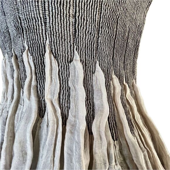 Lapis Strapless Dress Beige & Brown Floral Pattern One Size Fairy Boho Ethereal - Picture 3 of 10